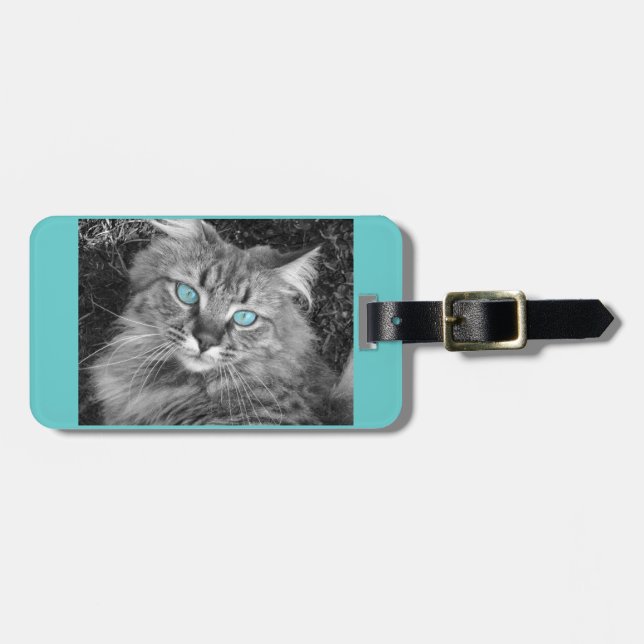 Beautiful Blue Eyed Cat Luggage Tag (Front Horizontal)
