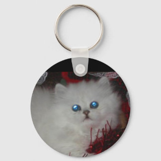 Beautiful Blue Eyes Cat Keychain