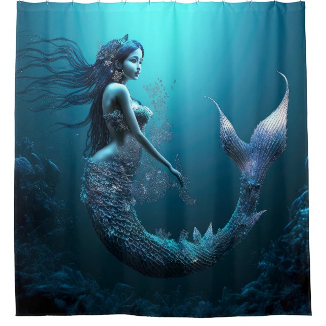  Beautiful Blue Fantasy Mermaid (Front)