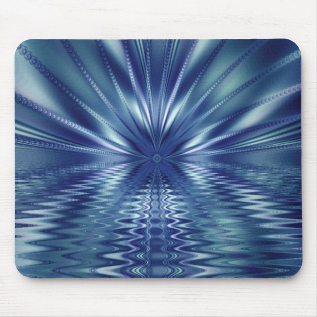 Beautiful Blue Fine Fractal Art Mouse Pad (Front)