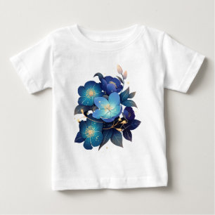 Beautiful Blue Floral Arrangement Watercolor Baby T-Shirt