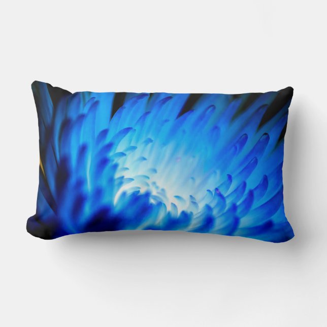 Beautiful Blue Floral Design Throw Pillow (Front)