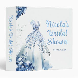 Beautiful Blue Floral Dress Bridal Shower Photo  Binder