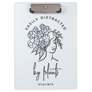 Beautiful Blue Floral Gardener Personalized Cute Clipboard