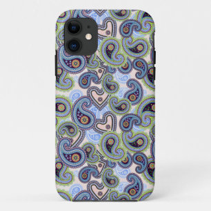 Beautiful Blue Floral Paisley Lace iPhone 11 Case