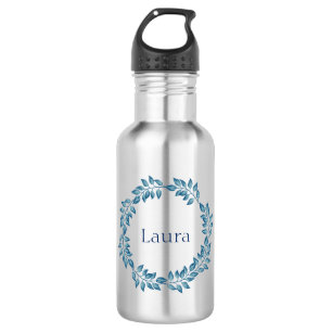 Beautiful Blue Floral Wreath Customize 532 Ml Water Bottle