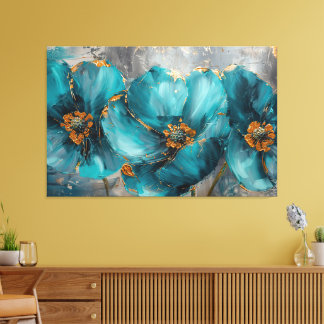 Beautiful Blue Flower Painting – Floral Art Print