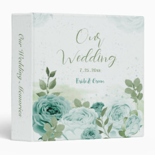 beautiful blue flowers greenery botanical wedding binder
