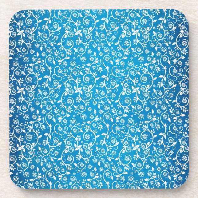 Beautiful Blue Geometric Pattern Coaster (Front)