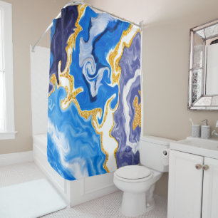 Beautiful Blue, Gold and White Swirls like Water  
