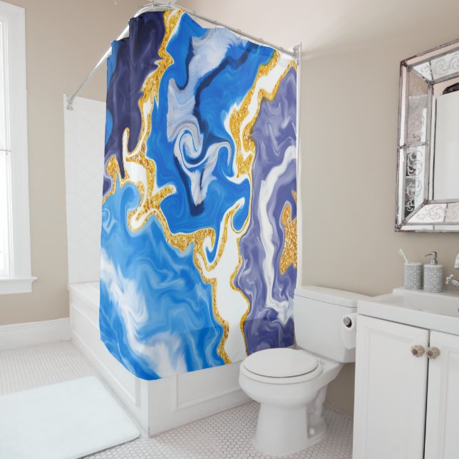 Beautiful Blue, Gold and White Swirls like Water   (In Situ)