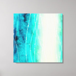 Beautiful blue green painted sea canvas print