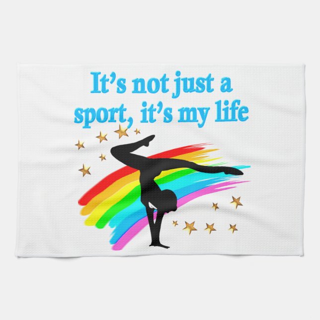 BEAUTIFUL BLUE GYMNASTICS IS MY LIFE DESIGN KITCHEN TOWEL (Horizontal)