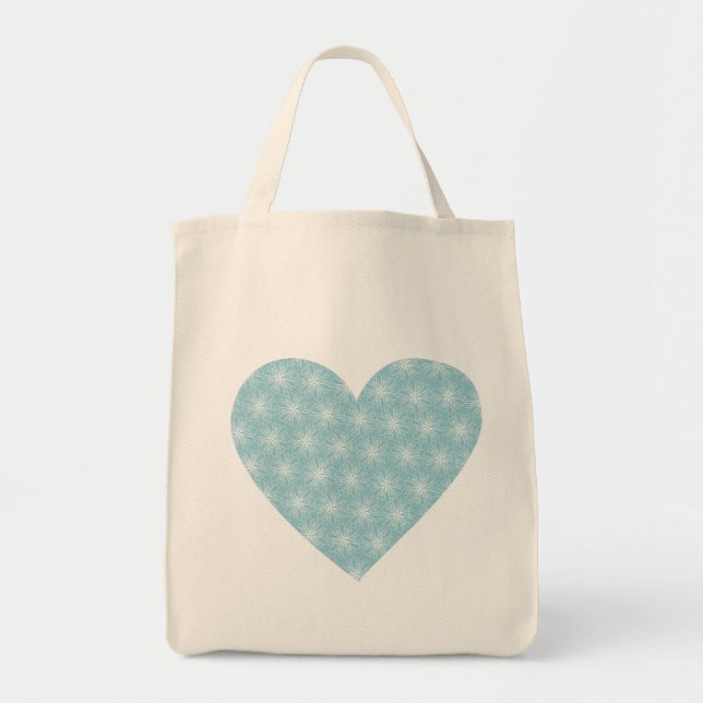 Beautiful Blue Heart Tote Bag (Front)