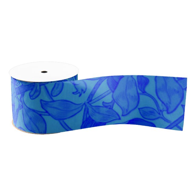 Beautiful Blue Honeysuckle Pattern by W. Morris Grosgrain Ribbon (Spool)