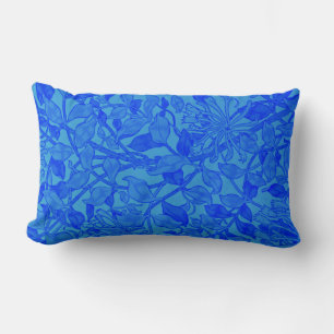 Beautiful Blue Honeysuckle Pattern by W. Morris Lumbar Pillow