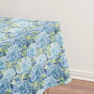 Beautiful Blue Hydrangea Flower Pattern Tablecloth