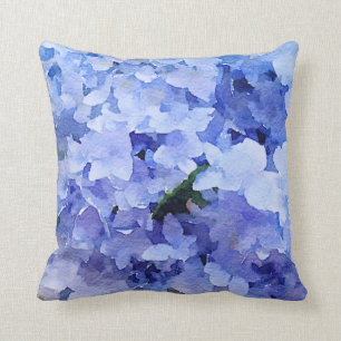 Beautiful blue hydrangea throw pillow. pillow