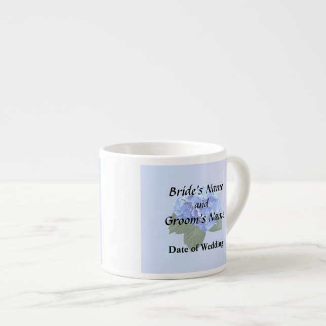 Beautiful Blue Hydrangea Wedding Supplies Espresso Cup (Front Right)