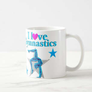 BEAUTIFUL BLUE I LOVE GYMNASTICS COFFEE MUG