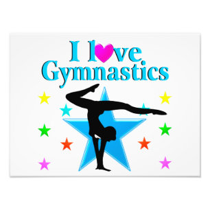 BEAUTIFUL BLUE I LOVE GYMNASTICS DESIGN PHOTO PRINT
