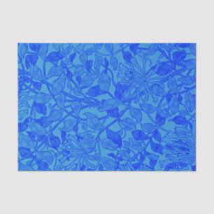 Beautiful blue indigo honeysuckle pattern tissue paper