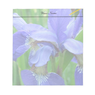 beautiful blue iris flowers notepad