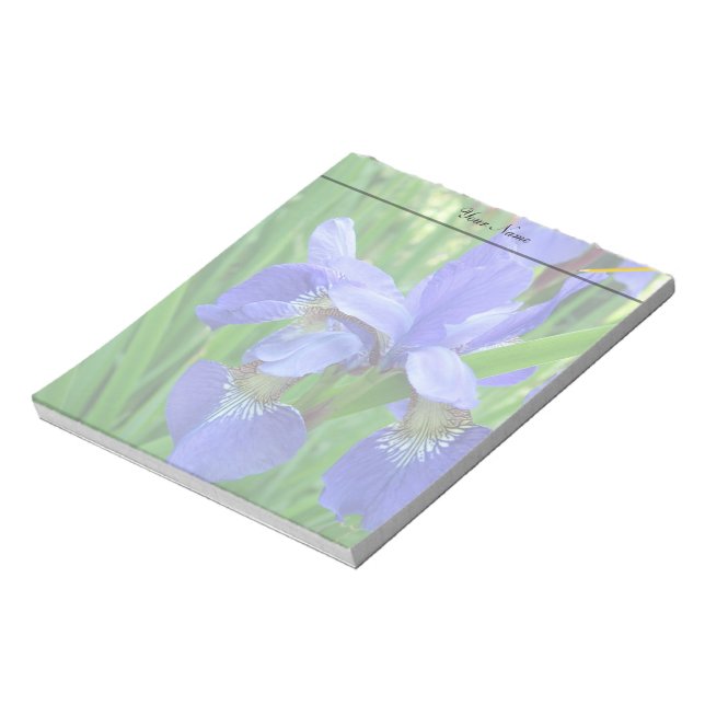 beautiful blue iris flowers notepad (Rotated)