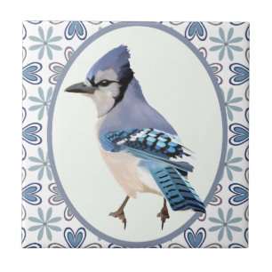 Beautiful Blue Jay Bird Tile