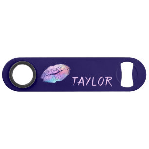 Beautiful Blue lipstick print Bar Key