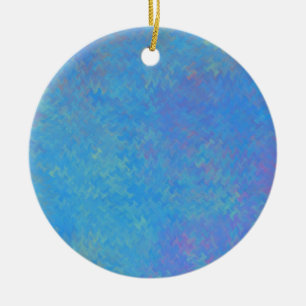 Beautiful Blue Marbled Paper Look Ceramic Ornament