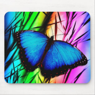 Beautiful Blue Morpho Butterfly Mouse Pad