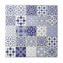 Beautiful blue mosaic mediterranean pattern