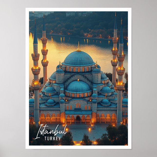 Beautiful Blue Mosque Istanbul Turkey  Poster (Front)