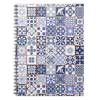 Beautiful blue notebook with Azulejos pattern
