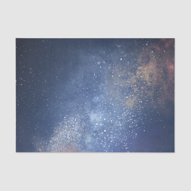 Beautiful Blue Outer Space Stars Milky Way Galaxy Tissue Paper (Front)