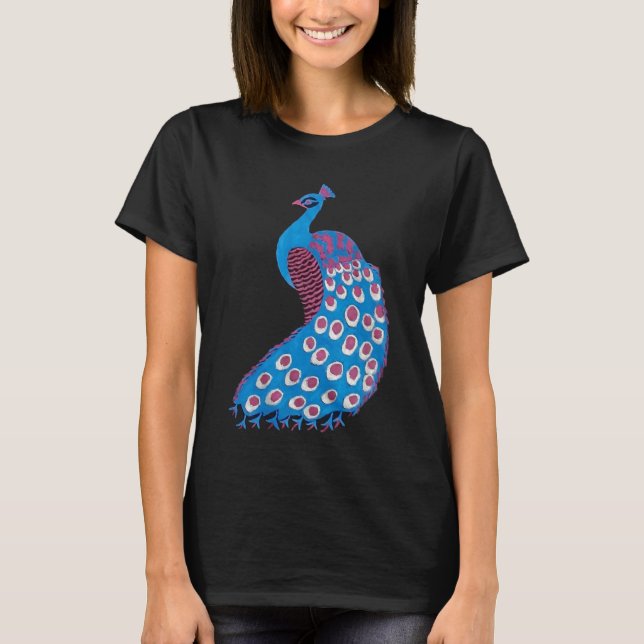 Beautiful blue peacock T-Shirt (Front)