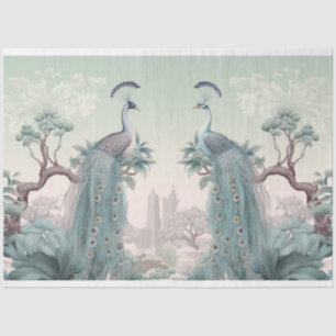 Beautiful blue peacocks tissue paper