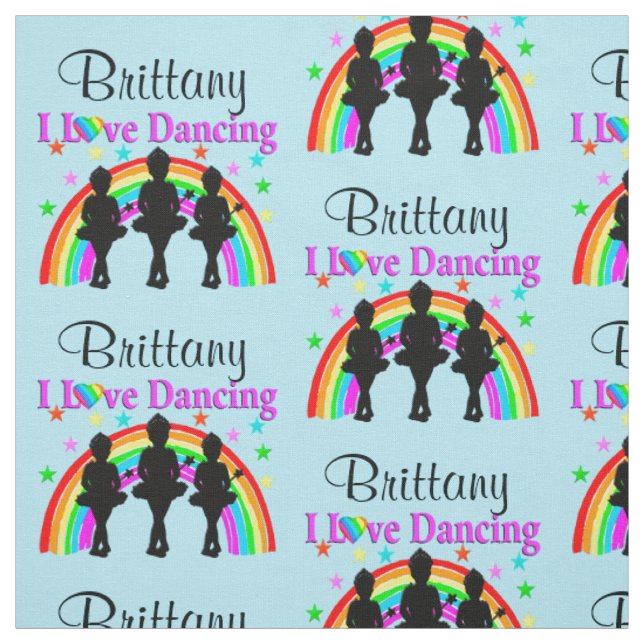 BEAUTIFUL BLUE PERSONALIZED BALLERINA FABRIC (Swatch)