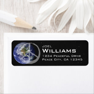 Beautiful Blue Planet Earth Peace Symbol Sign