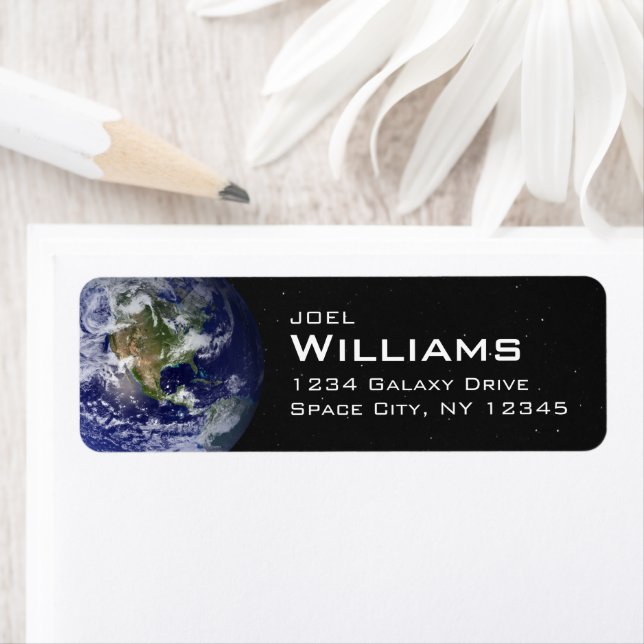 Beautiful Blue Planet Earth Space Adresse de retou (En situation)