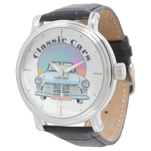 Beautiful Blue Retro Classic Car  Watch