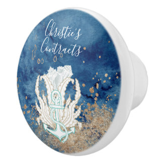Beautiful blue sand colour coastal custom ceramic ceramic knob