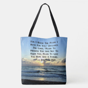 BEAUTIFUL BLUE SKIES JEREMIAH 29:11 PHOTO TOTE BAG