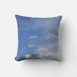 beautiful blue sky and white clouds throw pillow