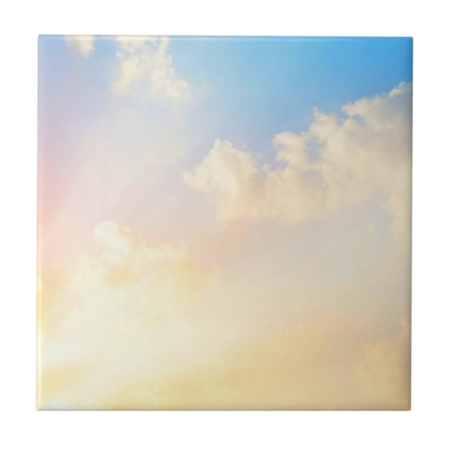 Beautiful Blue Sky with Clouds, Tile (Front)