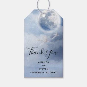 Beautiful Blue Sky with Flying Swans Gift Tags