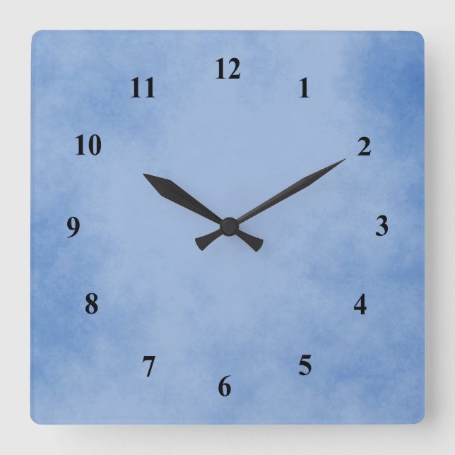 Beautiful Blue Square Wall Clock (Front)