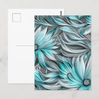 Beautiful Blue Teal Floral Print