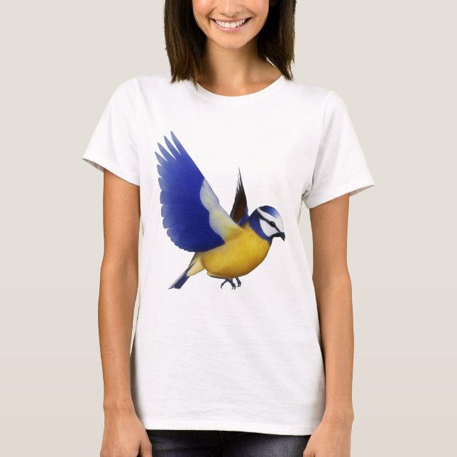 Beautiful Blue Tit Bird T-Shirt (Front)